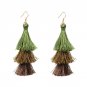 JUJIA Vintage Fashion Fringed Boho Tassel Earrings Colorful Statement Jewelry Long Drop Earrings pen
