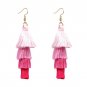 JUJIA Vintage Fashion Fringed Boho Tassel Earrings Colorful Statement Jewelry Long Drop Earrings pen