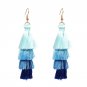 JUJIA Vintage Fashion Fringed Boho Tassel Earrings Colorful Statement Jewelry Long Drop Earrings pen