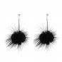 New Korean Fashion Accessories Pom Pom Fur Ball Long earring Mink hair Pom Pom Drop Earrings for wom