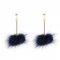 New Korean Fashion Accessories Pom Pom Fur Ball Long earring Mink hair Pom Pom Drop Earrings for wom
