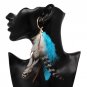 Summer Style Bohemian Vintage Feather Dangle Earring Accessories Statement Drop Hanging Earrings Lon