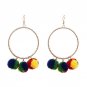 2017 JUJIA 4 Colors Bohemia Earrings for Women Multicolor Balls Earrings Vintage Big Circle Statemen