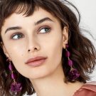 JUJIA Boho Tassel Dangle Earring Jewelry Pom Pom Drop Earrings For Women Wedding Statement Fringing 