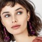 JUJIA Boho Tassel Dangle Earring Jewelry Pom Pom Drop Earrings For Women Wedding Statement Fringing
