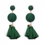 JUJIA Boho Tassel Dangle Earring Jewelry Pom Pom Drop Earrings For Women Wedding Statement Fringing