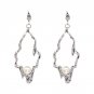 2017 New Fashion Design Dangle Earring Imitation Pearl Metal Hollow Drop Earrings For Women Party Bi