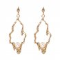 2017 New Fashion Design Dangle Earring Imitation Pearl Metal Hollow Drop Earrings For Women Party Bi