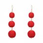 Boho Statement Jewelry Dangle Drop Earrings For Women Pom Pom Earrings Long Ball Earring pendientes