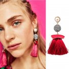 JUJIA 8 colors FIRENZE FRINGE DROPS earrings fashion women statement MULTICOLOURED POMPOM EARRINGS d