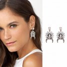 JUJIA New 2017 good quality Trend fashion hot sale women 3 colors crystal stud earring vintage state