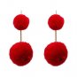 JUJIA 4 colors statement pom pom earrings color cotton ball stud Earrings for party fashion earring
