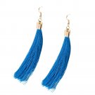 Bohemian Earrings Women Long Tassel Fringe Dangle Earrings Blue
