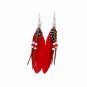 Bohemian Style Bead Tassel Feather Earrings Fashion Feather Chain Dangle Earring