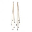 Women Party Cocktail Dangle Long Tassels Hook Drop Shiny Linear Earrings Gold