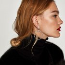 1 Pair New Fashion Lady Women Drill Round Big Large Dangle Hoop Loop Earrings