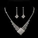 Prom Wedding Bridal Jewelry Crystal Rhinestone Necklace Earring Sets B