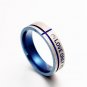 Stainless Steel LOVE ONLY YOU W. Cubic Zirconia Couple Promise Ring BK 10