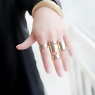 7Pcs Plated Shiny Fashion Band Midi Finger Knuckle Stack Rings GD