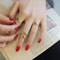 Fashion Geometry 3Pcs/Set Fashion Design Stack Above Knuckle Nail Ring GD