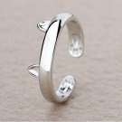 Silver Color Cat Ear Ring Design Cute Fashion Jewelry Cat Ring For Women Young Girl Child Gifts Adju