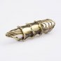 docona Punk knight Skull Double Finger Ring Knuckle Armour Full Finger Ring Gothic Punk Silvery Ghos