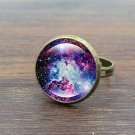 XUSHUI XJ Galaxy Space Glass Cabochon rings for women men fashion Jewelry Antique Bronze Vintage rin