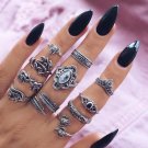 2017 Bohemian Vintage Elephants Olive Branch Opal Midi Knuckle Finger Ring Set Feathers leaves OM Yo