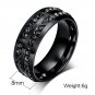 Unisex Titanium Steel Ring Men Women Wedding Band Silver Gold Size Black