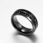 Unisex Titanium Steel Ring Men Women Wedding Band Silver Gold Size Black