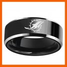 MIAMI DOLPHINS FOOTBALL CHAMPIONSHIP TEAM BLACK 316L STAINLESS STEEL MEN RING JEWELRY