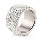 Wholesale 316L Stainless Steel Crystal Pave Rings birthday gift Free Shipping