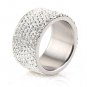 Wholesale 316L Stainless Steel Crystal Pave Rings birthday gift Free Shipping
