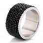 Wholesale 316L Stainless Steel Crystal Pave Rings birthday gift Free Shipping