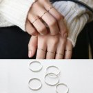925 Sterling Silver Ring Fashion Simple Smooth Fine Ring Thin Little finger Ring For Women Jewelry