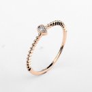 2016 Brand Real Austrian Crystal  Rose gold Color Zirconia Water Drop Simple  Rings for Women Anti A