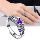 Best Price 2017 New Women Fashion Jewelry Silver Purple Zircon Wedding Ring Size 6-10