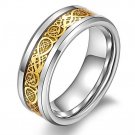 Valentine\'s Day Vintage Chinese Dragon Tungsten steel Golden Ring for Men lord Wedding Titanium rin