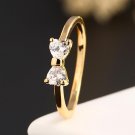 R371 Women Bow Finger Rings Heart Zircon Fashion Jewelry Wedding Engagement Anel Bijoux Ring Valenti