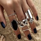 docona  5pcs/Set Fashion High Quality Bohemia Style Rings Set Classic Shape Pattern Crystal Pendant 