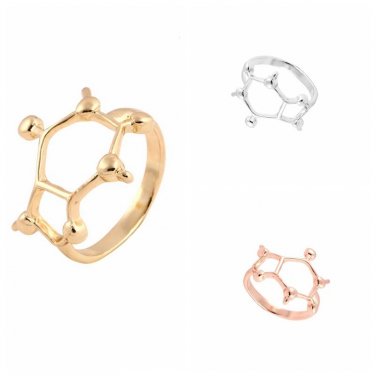 Oly2u  Caffeine Molecule Ring Girl Chemistry Jewelry Science Jewelry Rings for Women Gifts