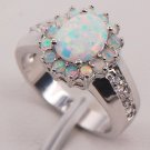 White Fire Opal Australia 925 Sterling Silver Woman Jewelry Ring Size 6 7 8 9 10 11 F578