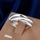 Full Sizes Engagement Rings For Women Silver Plated Fashion Anillos Mujer Jewelry Three Circles Ring