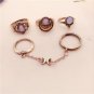 Free shipping! Wholesale rose flower crystal Hollow moon suit tail rings for women High-grade engage