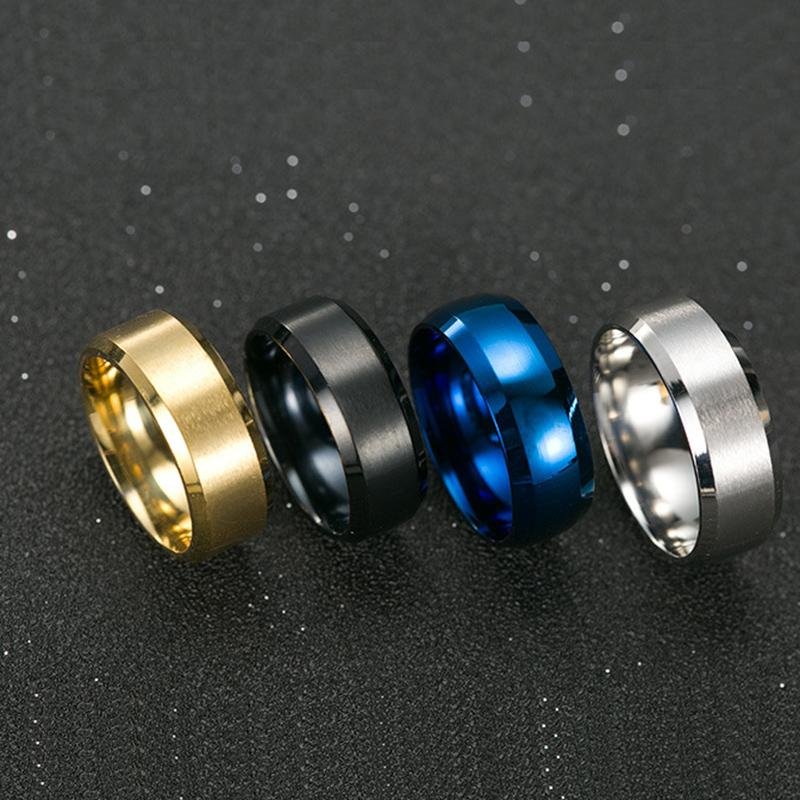 New personality Simple stainless steel Tungsten steel ring 8mm high quality Brushed titanium steel M