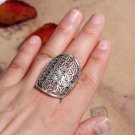 DoreenBeads New Copper Adjustable Flower Of Life Rings gold color Hollow Carved 17.9mm( 6/8\')(US si