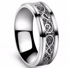 Never fading Men Ring Black silver Color Wedding Rings For Men Jewelry Stainless Steel Ring USA SIZE