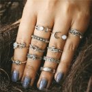 QCOOLJLY 11 pc/set Charm Gold Color Midi Finger Ring Set for Women Vintage Punk Boho Knuckle Party R