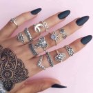 FAMSHIN New 13 PCS/ Set Bohemian Jewelry Wedding Ring Elephant Moon Fatima Hand Crystal Fan Safe Hol
