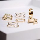 SHUANGR 6pcs Punk Gold-Color stackable Knuckle midi rings for women Finger Ring set bague Ring Set a